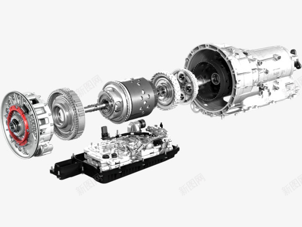 汽车制造业自动变速箱分解图png免抠素材_新图网 https://ixintu.com 变速零件 机械 汽车制造业 汽车配件 汽车零件 自动变速箱 齿轮