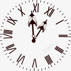 古典风大气凉皮宣传古典棕色时钟图标高清图片