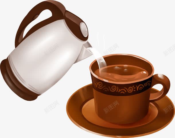 冲咖啡png免抠素材_新图网 https://ixintu.com 冲泡 咖啡杯 奶茶 水壶 热水壶 碟子 茶杯 茶水