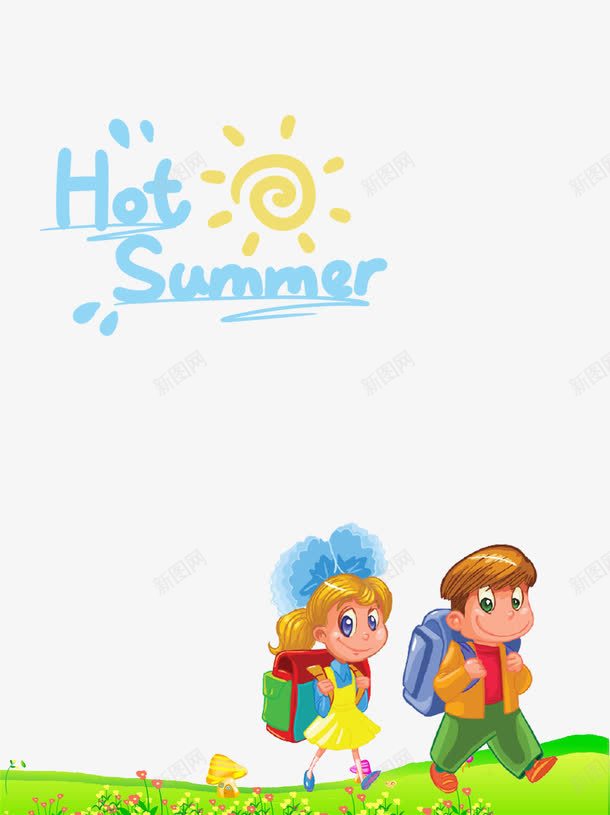 儿童插画png免抠素材_新图网 https://ixintu.com Hot Summer 人物 儿童 学生 音文