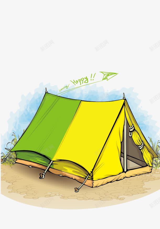 帐篷png免抠素材_新图网 https://ixintu.com 卡通 夏令营 夜宿 帐篷