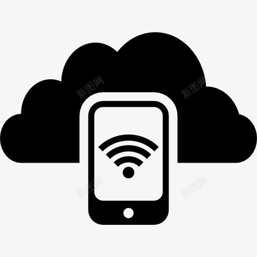 手机连接到云图标png_新图网 https://ixintu.com WiFi信号 wifi 云 互联网 信号 工具和用具 平板 手机连接 连接