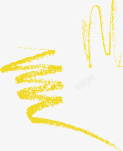 彩铅笔迹黄色彩色铅笔笔刷图案矢量图高清图片