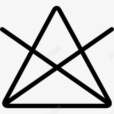 洗衣选择象征一个三角形交叉图标图标