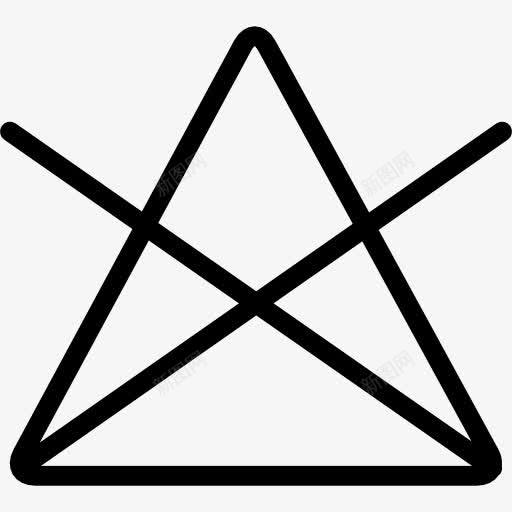 洗衣选择象征一个三角形交叉图标png_新图网 https://ixintu.com 三角形 交叉 标志 洗 洗衣服 洗选项 符号 线