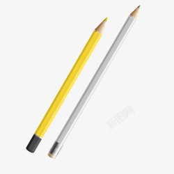 彩色绘画铅笔和普通铅笔素材