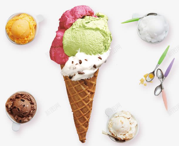 冰淇淋球甜筒png免抠素材_新图网 https://ixintu.com 冰淇淋 冰淇淋球 冰激凌 甜筒