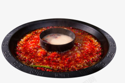 黑色的锅卡通手绘红色的火锅底料高清图片