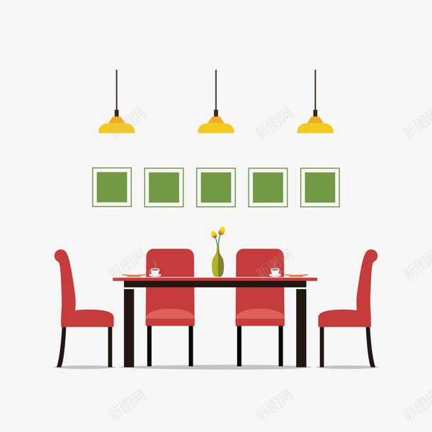 手绘卡通餐桌png免抠素材_新图网 https://ixintu.com 卡通 手绘 灯具 矢量素材 餐桌