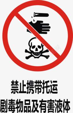 禁止携带托运剧毒物品及有害液体图标图标
