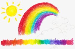 手绘的云彩彩虹素材