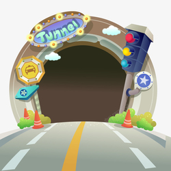 公路隧道背景图片卡通创意隧道高清图片
