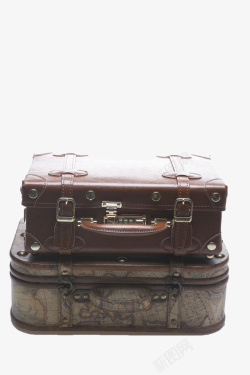 手提箱复古复古系棕色手提箱高清图片