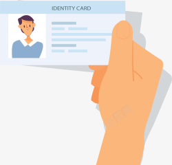 身份ID卡手拿自己的工作证件矢量图高清图片