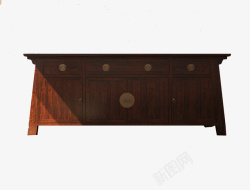 一个棕色简单高柜子棕色长条中式柜子高清图片