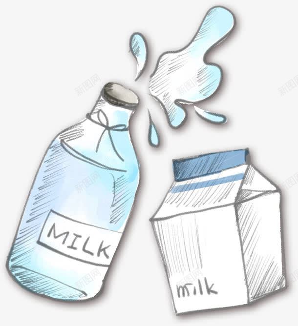 可爱手绘牛奶奶瓶png免抠素材_新图网 https://ixintu.com 可爱 奶瓶 牛奶