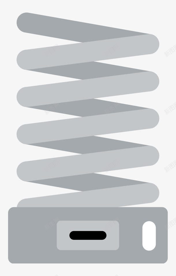 灰色的小弹簧png免抠素材_新图网 https://ixintu.com 不锈钢 弹簧 扁平化 螺旋
