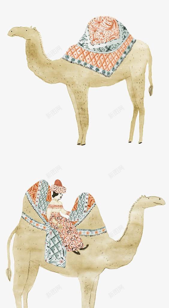 骆驼png免抠素材_新图网 https://ixintu.com 动物 卡通 坐骑 手绘 沙漠