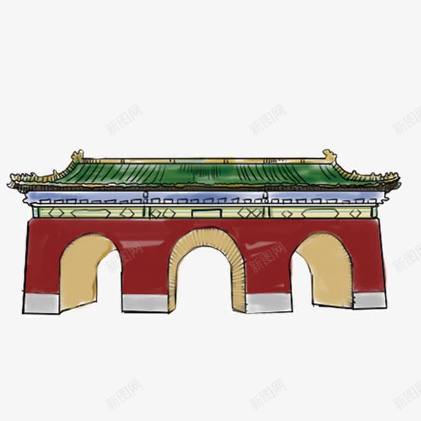 天坛公园大门png免抠素材_新图网 https://ixintu.com 公园 古城门 古建筑 古建筑手绘图 天坛公园 手绘 门