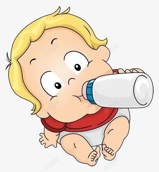 卡通金色头发胖胖婴儿在喝奶png免抠素材_新图网 https://ixintu.com 卡通 喝牛奶 小孩喝奶 小孩子 开心可爱的 有营养的 金色头发