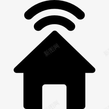 房子与WiFi图标图标