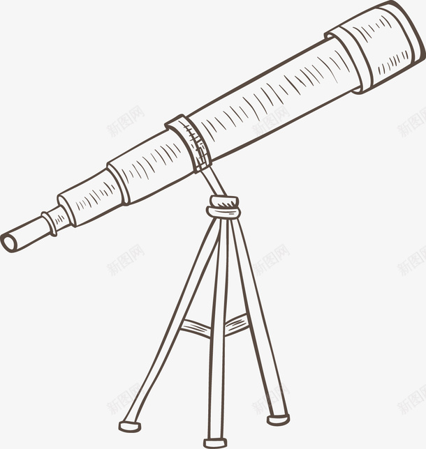 天文望远镜素描画png免抠素材_新图网 https://ixintu.com 天文望远镜 望远镜 简图 简笔 素描 绘画图
