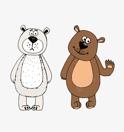 小熊生气表情卡通手绘呆萌的棕熊矢量图高清图片