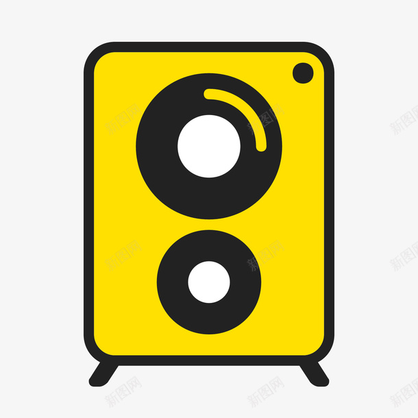 黄色手绘圆角音响元素图标png_新图网 https://ixintu.com 卡通图标 圆角 声音 手绘 放大 音箱 黄色