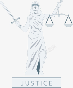 公平公正法律雕塑矢量图素材