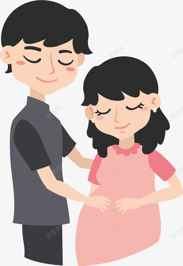 幸福的夫妻png免抠素材_新图网 https://ixintu.com 卡通 图案 夫妻 幸福 微笑 怀孕 浪漫 爱情