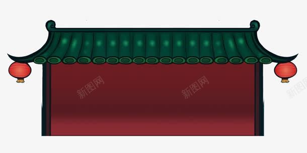 中国风门楼装饰psd免抠素材_新图网 https://ixintu.com 中国风 古代牌楼 喜庆 新年 楼亭 楼宇 灯笼 过年 门楼