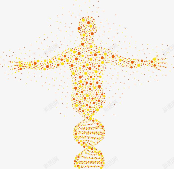手绘创意DNA排列人png免抠素材_新图网 https://ixintu.com DNA 人像