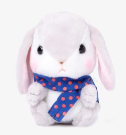 垂耳兔免抠素材戴围巾的垂耳兔公仔高清图片