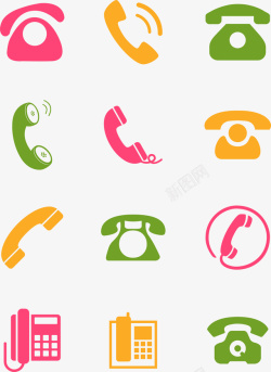 彩色的电话电话标彩色矢量图图标高清图片
