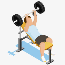 健身房插画男士举重锻炼插画矢量图高清图片