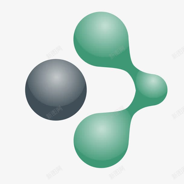 分子式绿色质感结构图图标png_新图网 https://ixintu.com 分子式 结构图 绿色 质感