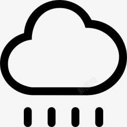 下雨的天气云大纲符号随着雨滴线图标图标