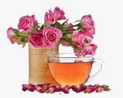 花茶杯子玫瑰花茶高清图片