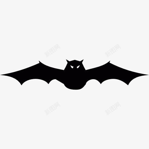 蝙蝠翅膀延伸正面图标png_新图网 https://ixintu.com 万圣节 令人毛骨悚然 动物 夜间 晚上 蝙蝠