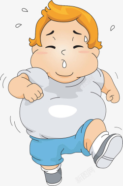 大肚腩跑步运动的大肚腩小胖子高清图片