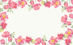 森系花环粉色小清新粉色手绘花环边框系列高清图片