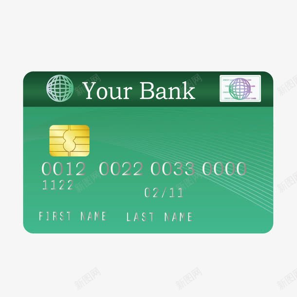 绿色银行卡信用卡储蓄卡矢量图ai免抠素材_新图网 https://ixintu.com 信用卡 储蓄卡 绿色 银行卡 矢量图
