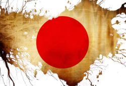 日本国日本国旗墨迹喷溅高清图片