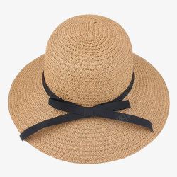 帽子女夏天沙滩草帽女士遮阳帽高清图片