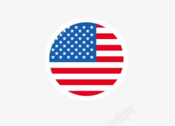 美国红橡木圆形美国国旗高清图片
