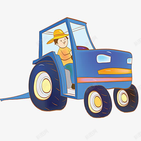 开卡车的男人png免抠素材_新图网 https://ixintu.com 农民 卡车 卡通 巨大的 简笔 耕地 蓝色的