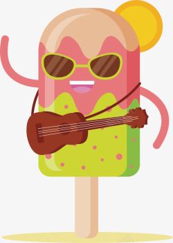 夏季冰棍卡通可爱清凉冰淇淋矢量图高清图片
