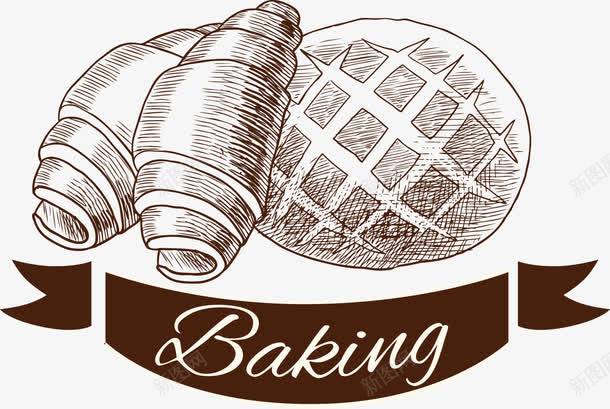 面包矢量图图标ai_新图网 https://ixintu.com cake 烘培店 蛋糕店 蛋糕店logo 西点 面包商标 面包店 餐饮logo 矢量图