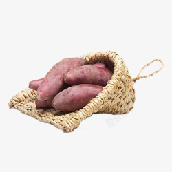 一筐红薯实物农业竹簸箕装着的一筐红薯免高清图片