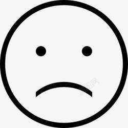 山楂Emoji填补悲伤的脸的轮廓图标高清图片
